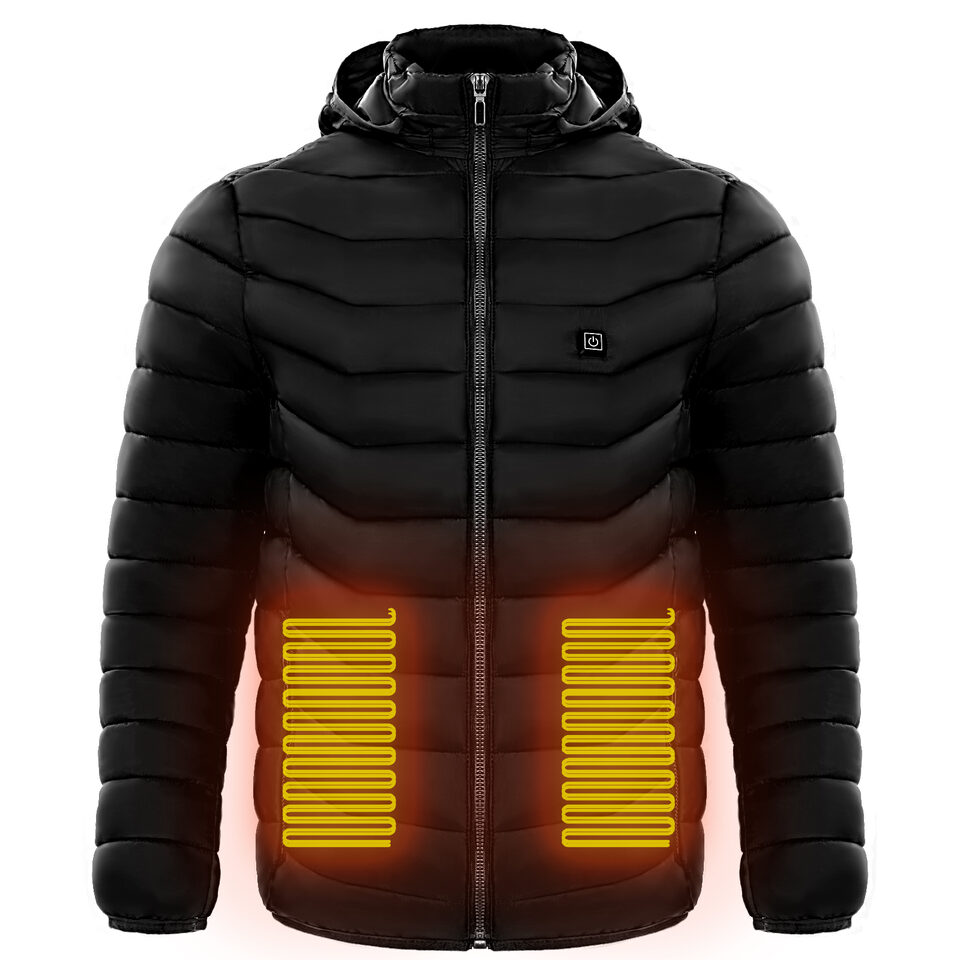 Men Heated Puffer Jacket Electric Heating Coat Insulated