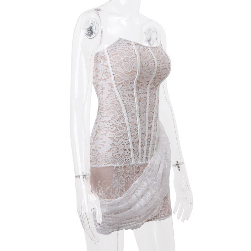 Strapless Lace Dress Party Women Fashion And Sexy