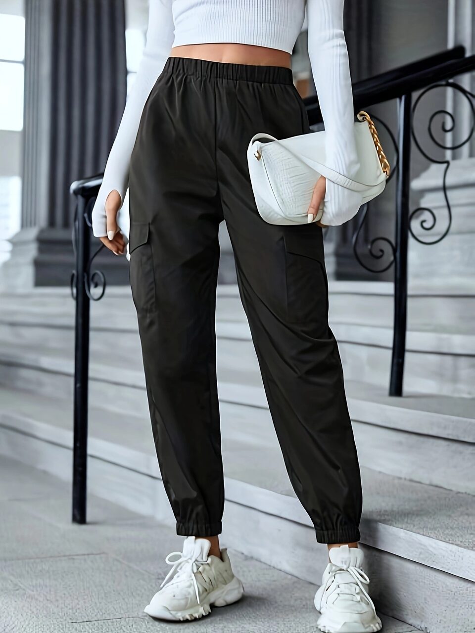 New Cargo Pants Fashion Casual Multi-pocket Elastic Waist