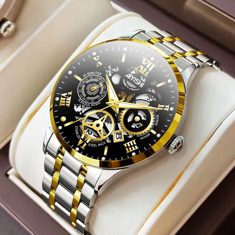 Men's Automatic Non-mechanical Watch Stainless Steel Waterproof