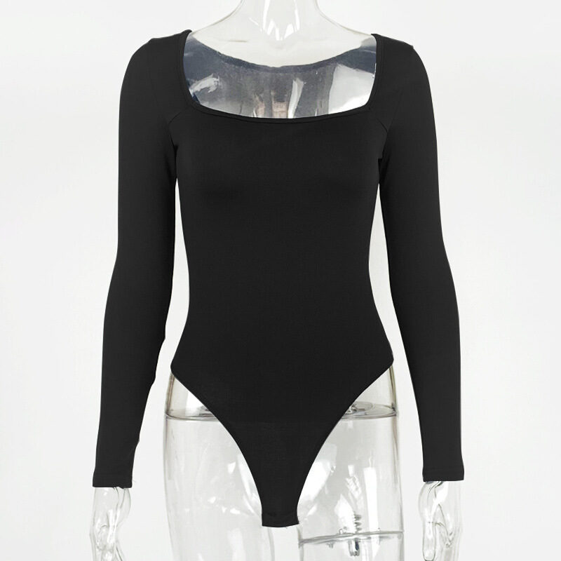 Sexy Slim Fit Slimming Square Collar Bottoming Long