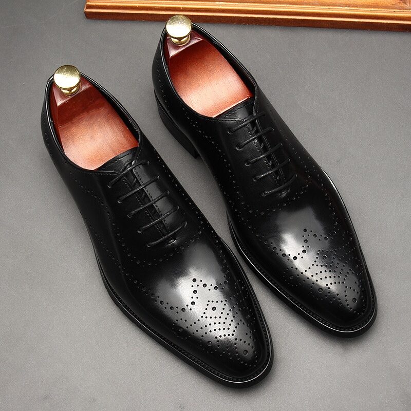 Leather Shoes Men's British Pointed Toe Business Formal