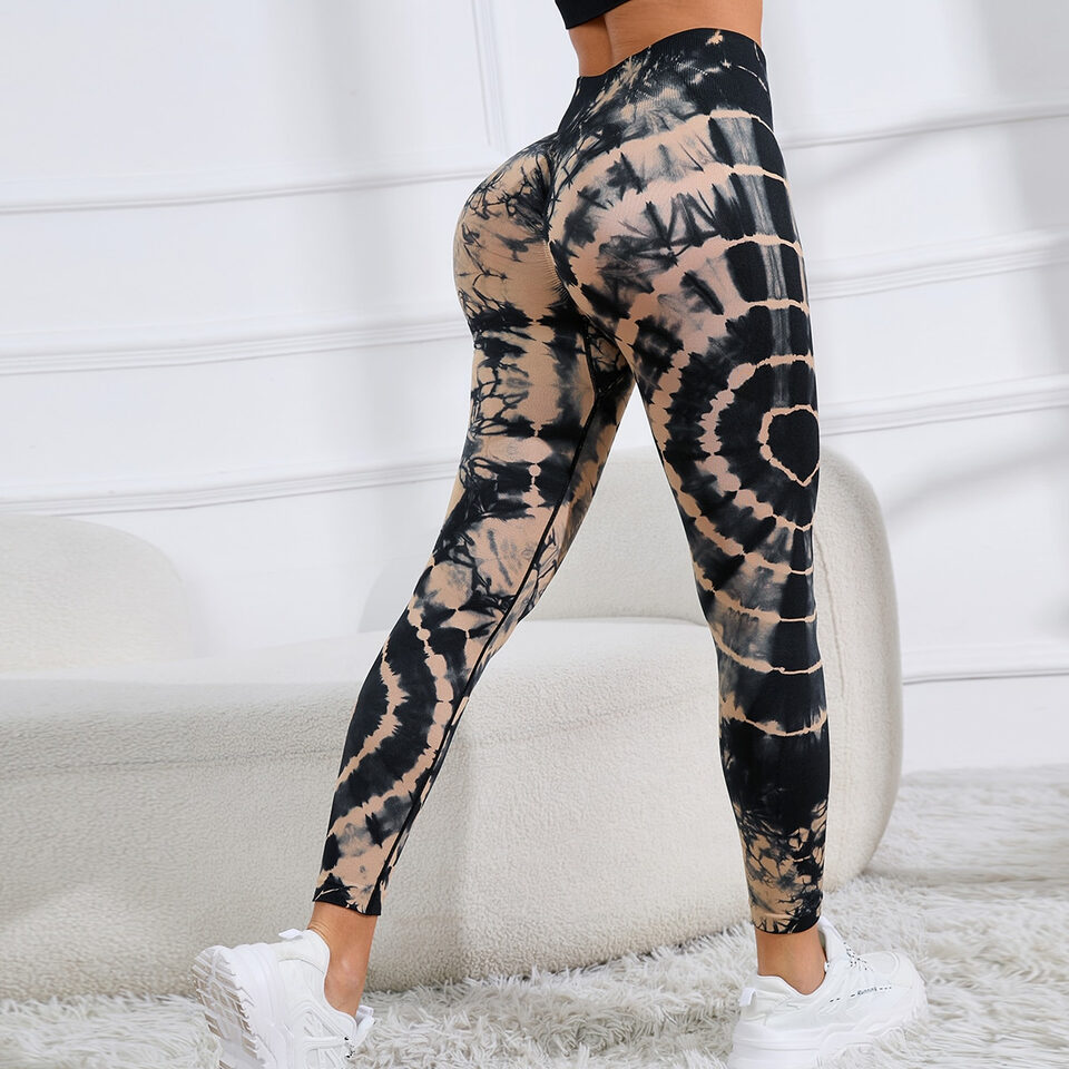 New Tie Dye Printed Yoga Pants Women Seamless