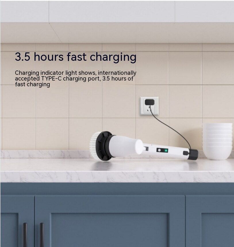 7-in-1 Wireless Cleaning Brush Long Handle Retractable Bathroom