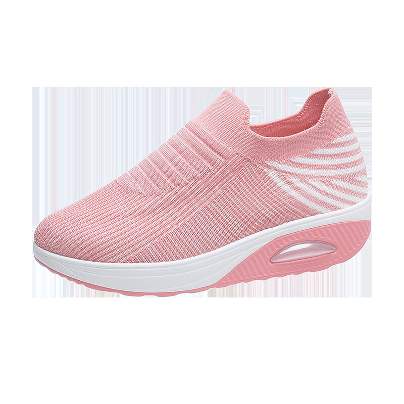 New Stripe Design Mesh Shoes Fashion Slip