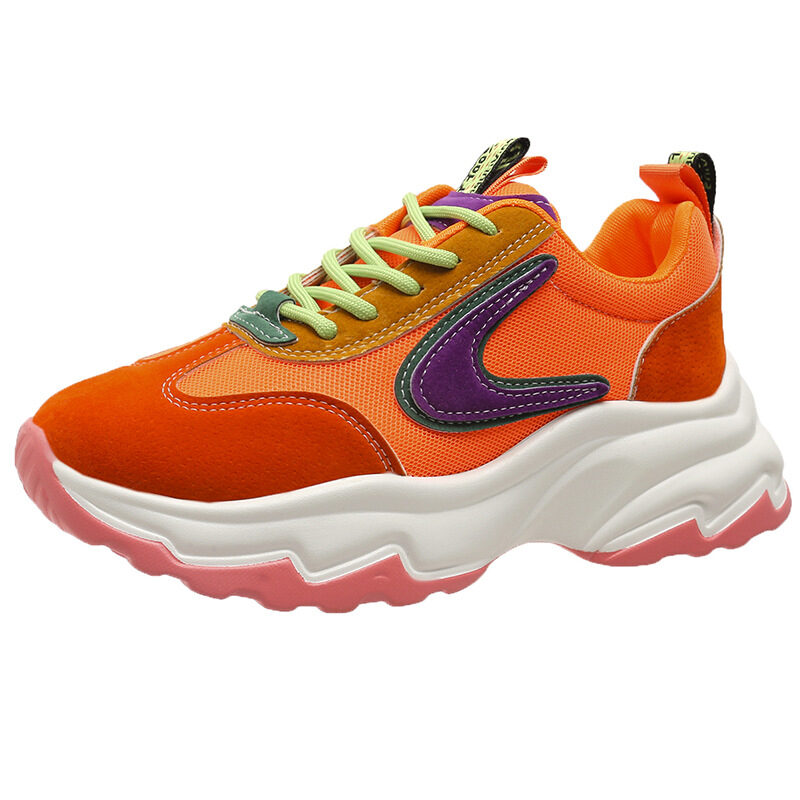 Mixed-color Lace -up Sneakers For Women Fashion Casual