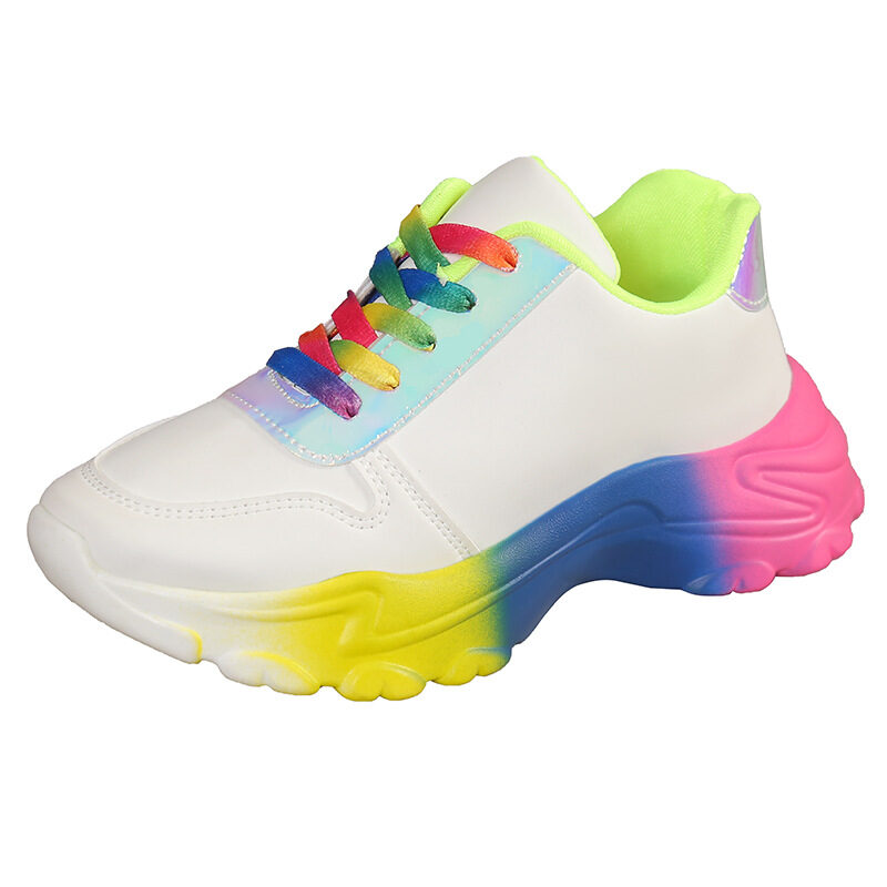 INS Style Rainbow Color Sports Shoes For Women