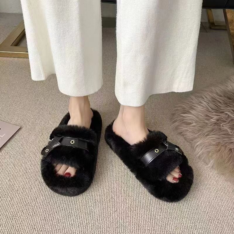 Fluffy Slippers Women's Flat