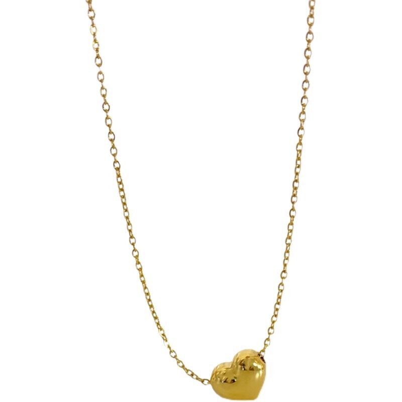 3D Love Heart Necklace Design Sense Clavicle Fashion