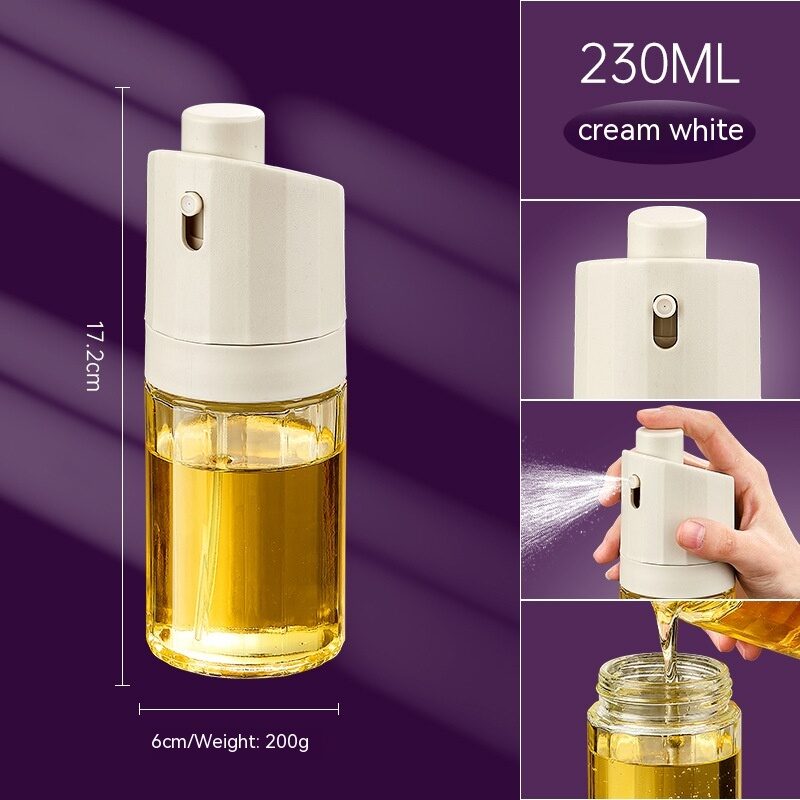 Kitchen Gadget 2-in-1 Glass Oil Bottle Press Dispenser
