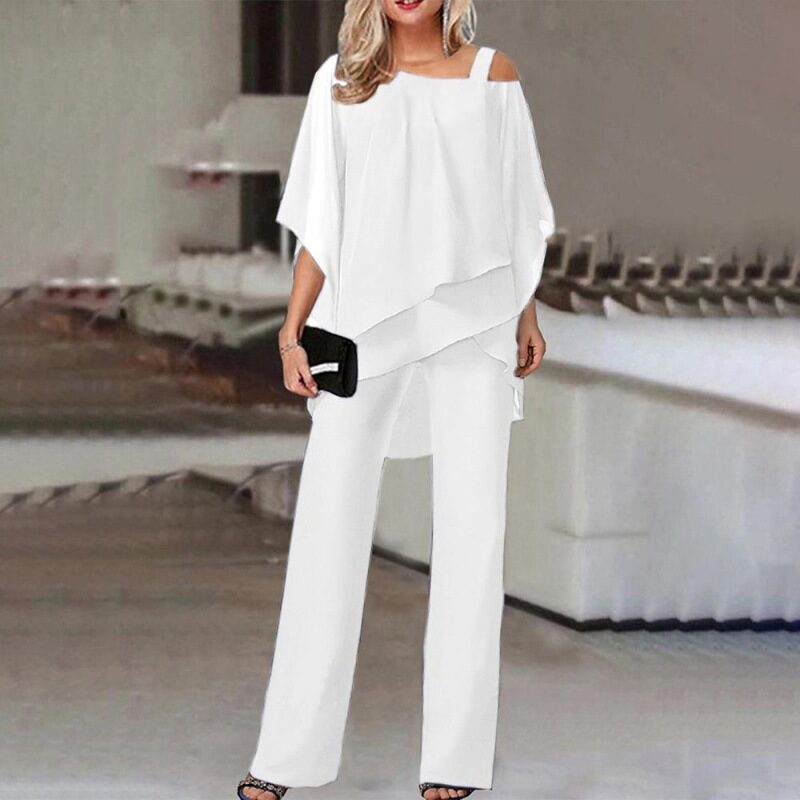 Solid Loose Irregular Suits Batwing Sleeve Top