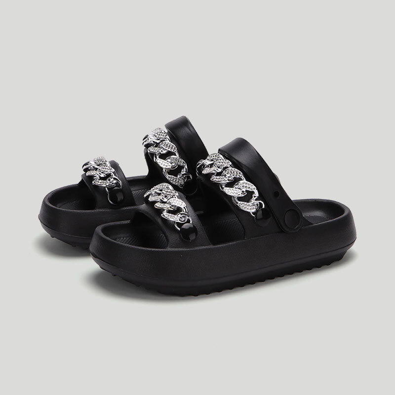 Chains Thick-soled Slippers For Women Indoor Floor House