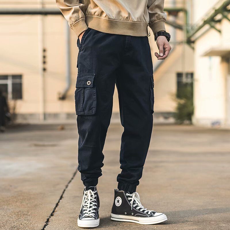 Overalls Men's American-style Retro Casual Loose Cropped Pants