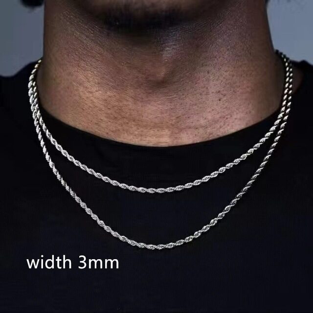 Necklace Chain Luxury Men Boy Jewelry Elegant Gold