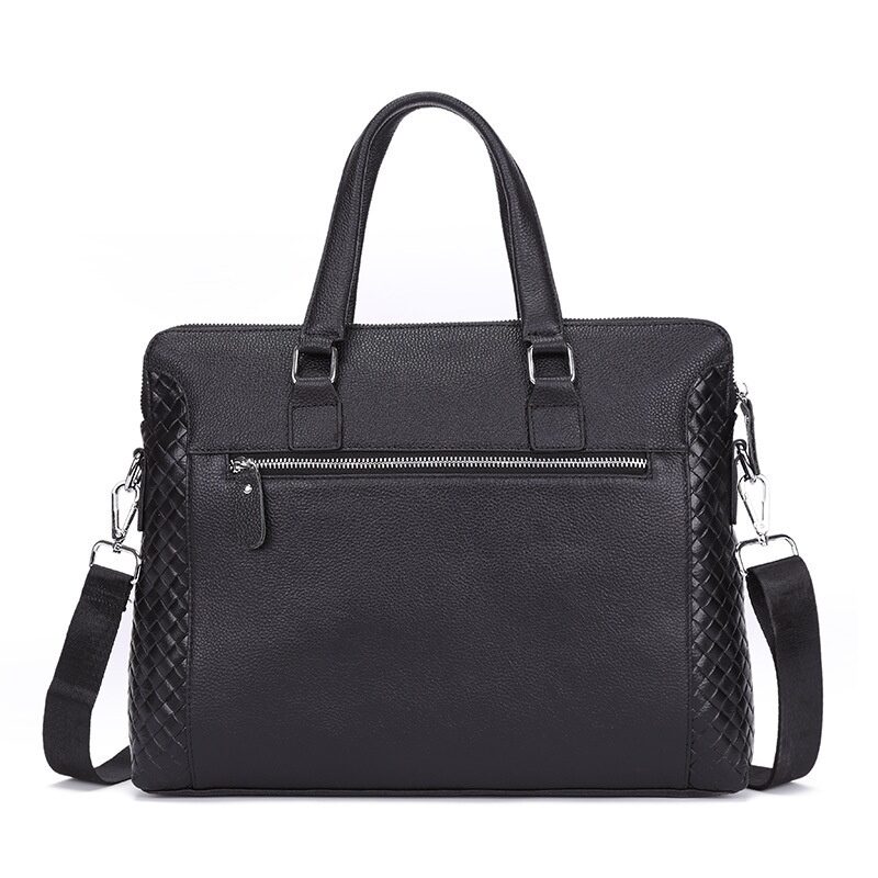 Men's Briefcase Genuine Leather 14-inch Laptop Bag Horizontal