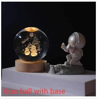 3D Crystal Ball Night Light Solar System Cosmic