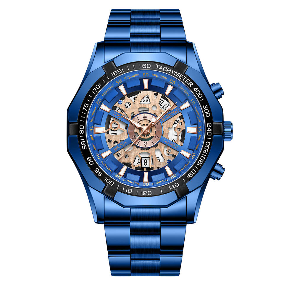 Men's Waterproof Luminous Casual Business Skeleton Shrimp Watch