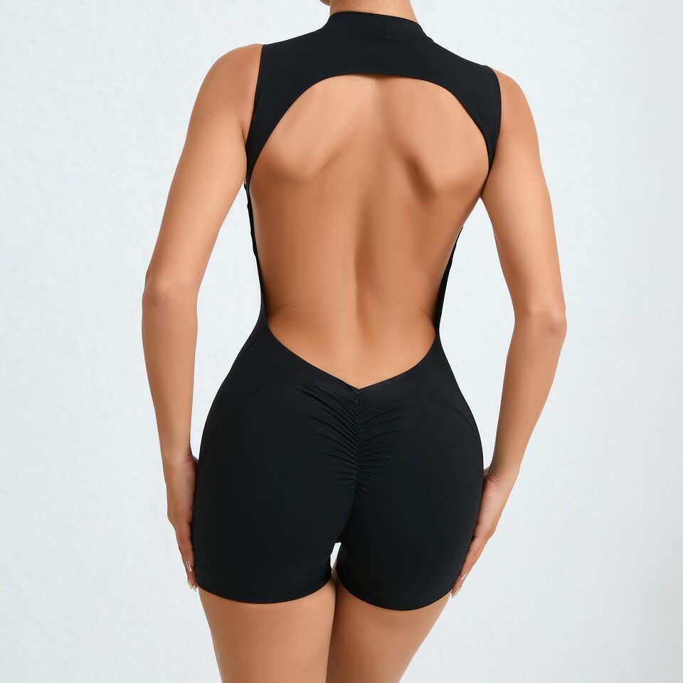 Sleeveless Back Hollow Yoga Jumpsuit Summer Fitness Sports