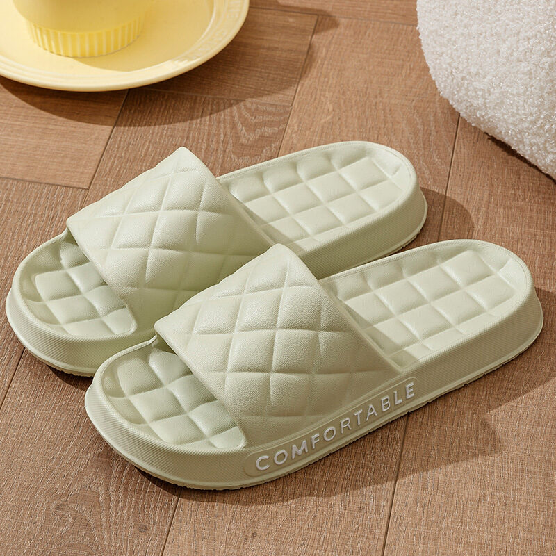 Men's Home Slippers With Plaid Design Soft-soled Silent