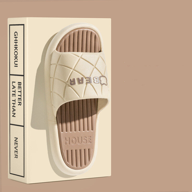 Bear House Shoes New Anti-slip Striped Lozenge Texture