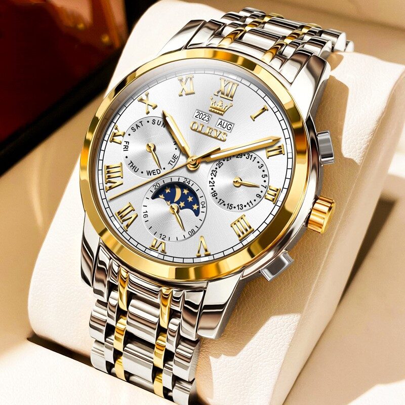 Multifunctional Moon Phase Automatic Mechanical Watch Waterproof