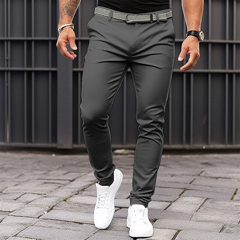 Men's Pure Color Tight Pocket Zipper Business Casual