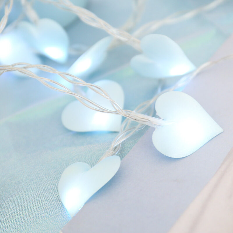 Led Lights Curtain Fabric Peach Heart String