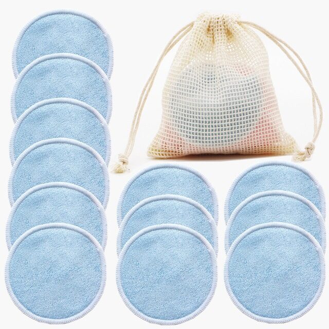 12PC Reusable Cotton Pads Makeup Remover Washable Round