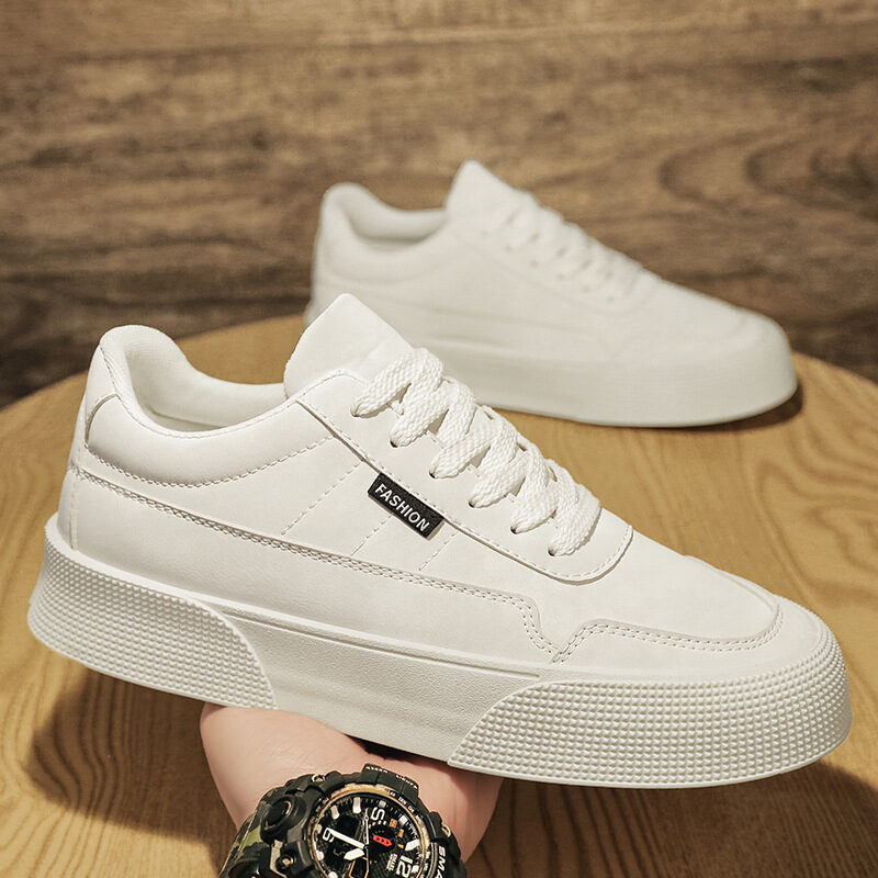 Casual Board Flat Shoes Men Breathable Thick-soled Lace-up