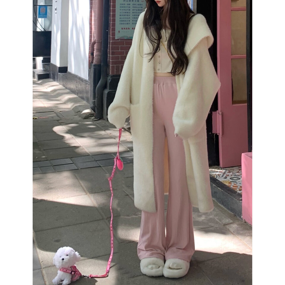 Hooded Fur Cardigan Coat Women's Spring Clothes