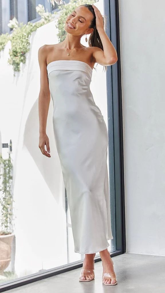 Summer Tube Top Long Dress With Backless Design