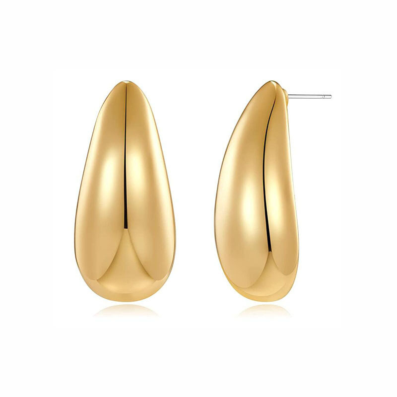 Metal Water Drop Earrings With A Sense