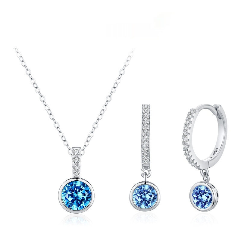 Women's Light Luxury Sea Blue Artificial Diamond Earrings