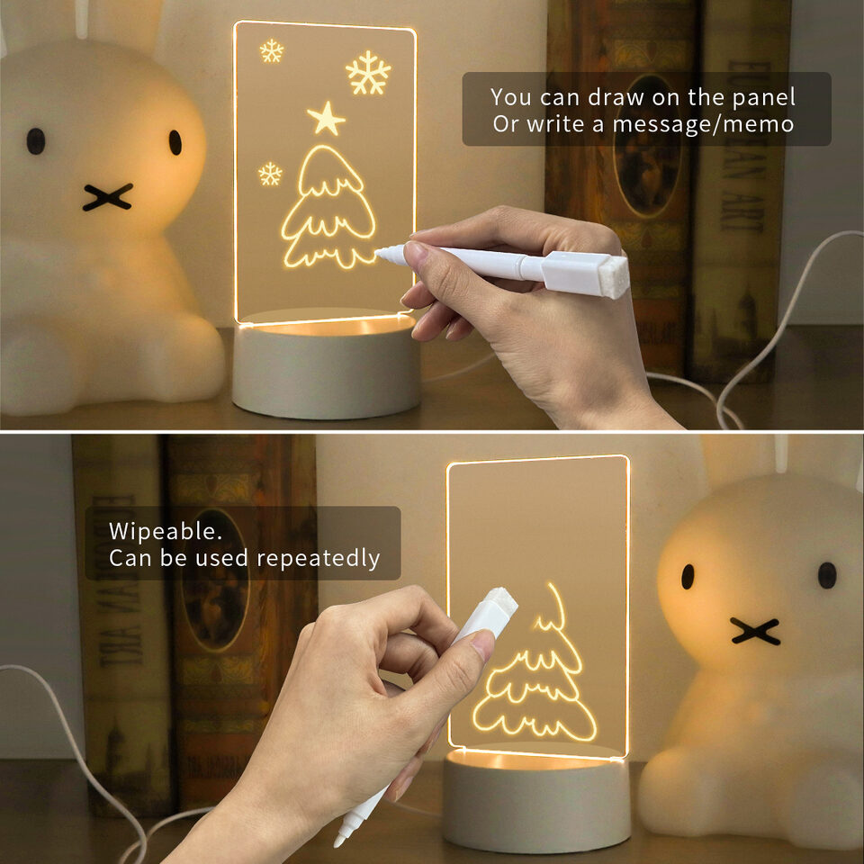 LED Light Note Board Usb Desktop Night Luminous
