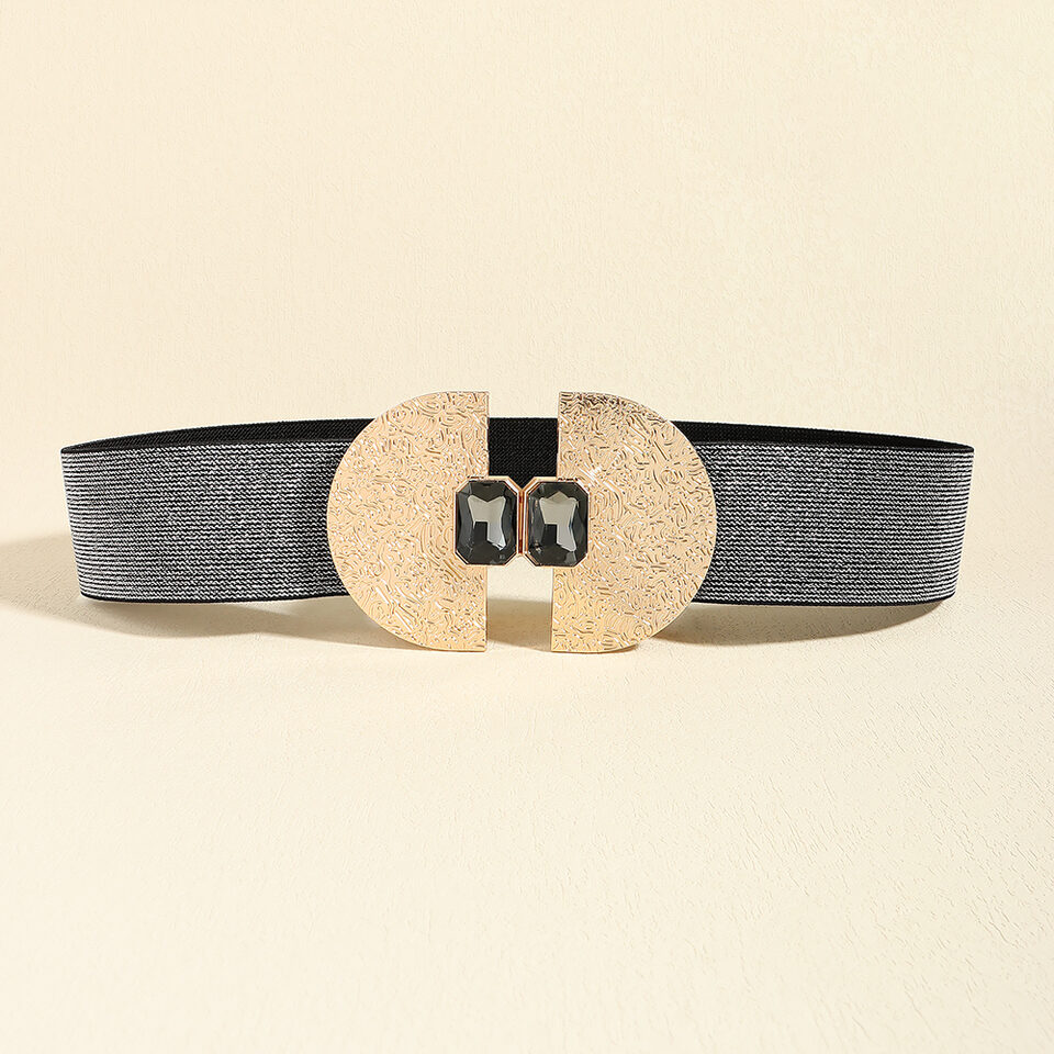 Fashion Stretch Women Glittering With Pearls Elastic Belt