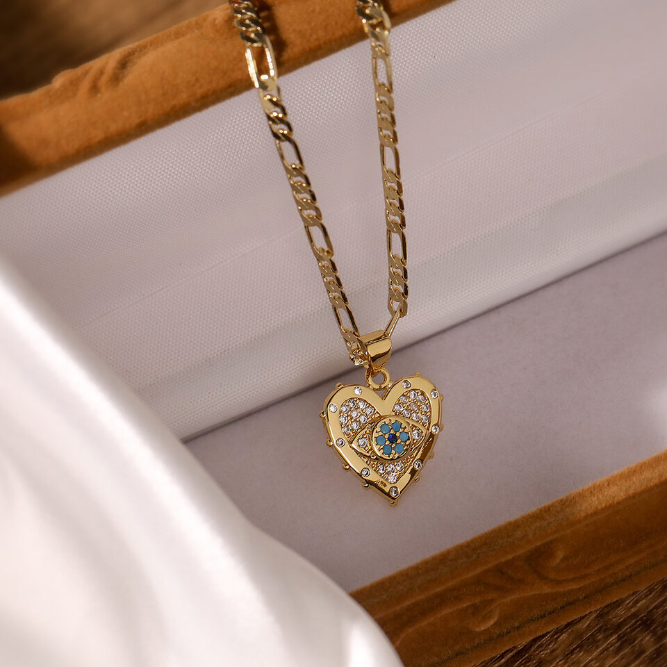 Fashion Jewelry Personality Copper Plated Real Gold Heart-shaped