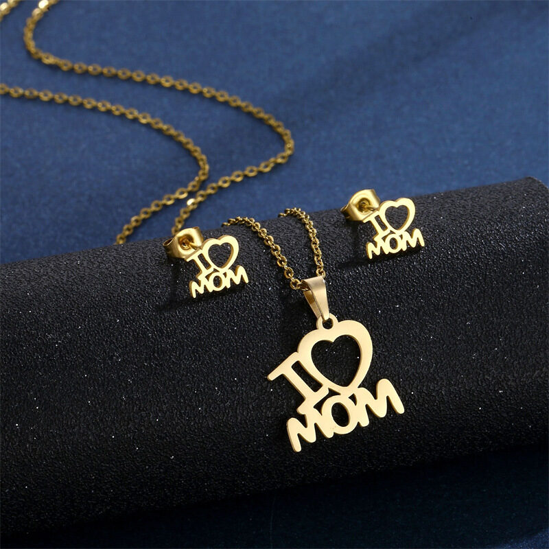 Mother's Day Jewelry Set Stainless Steel I Love