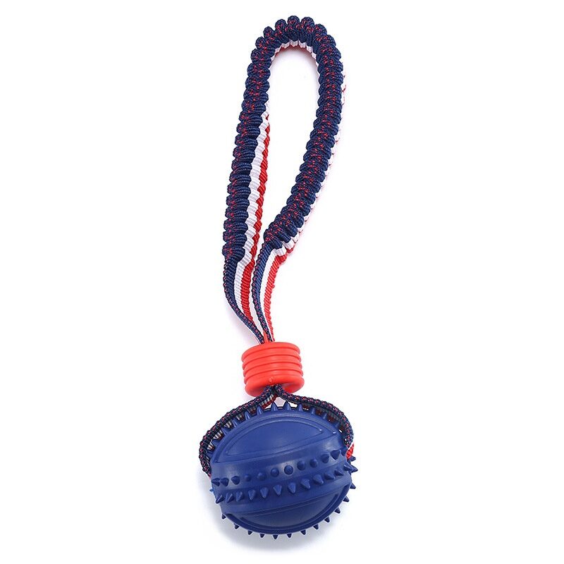 Interactive Dog Toy Ball Teether With Rope Pet