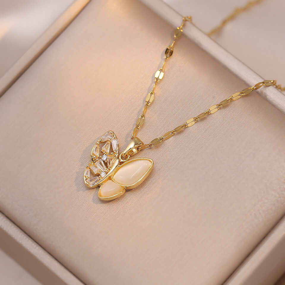 Fashion Jewelry Women's Graceful And Fashionable Opal Butterfly