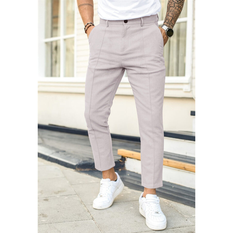 Men's Double Fold Line Solid Color Casual Suit