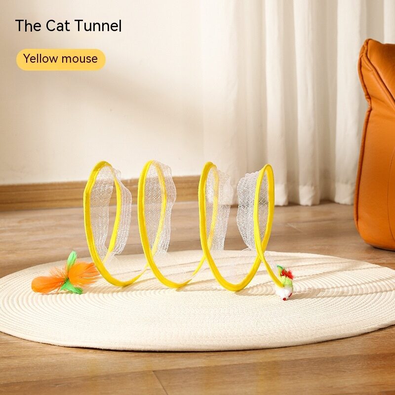 Folded Cat Tunnel S Type Cats Spring Toy