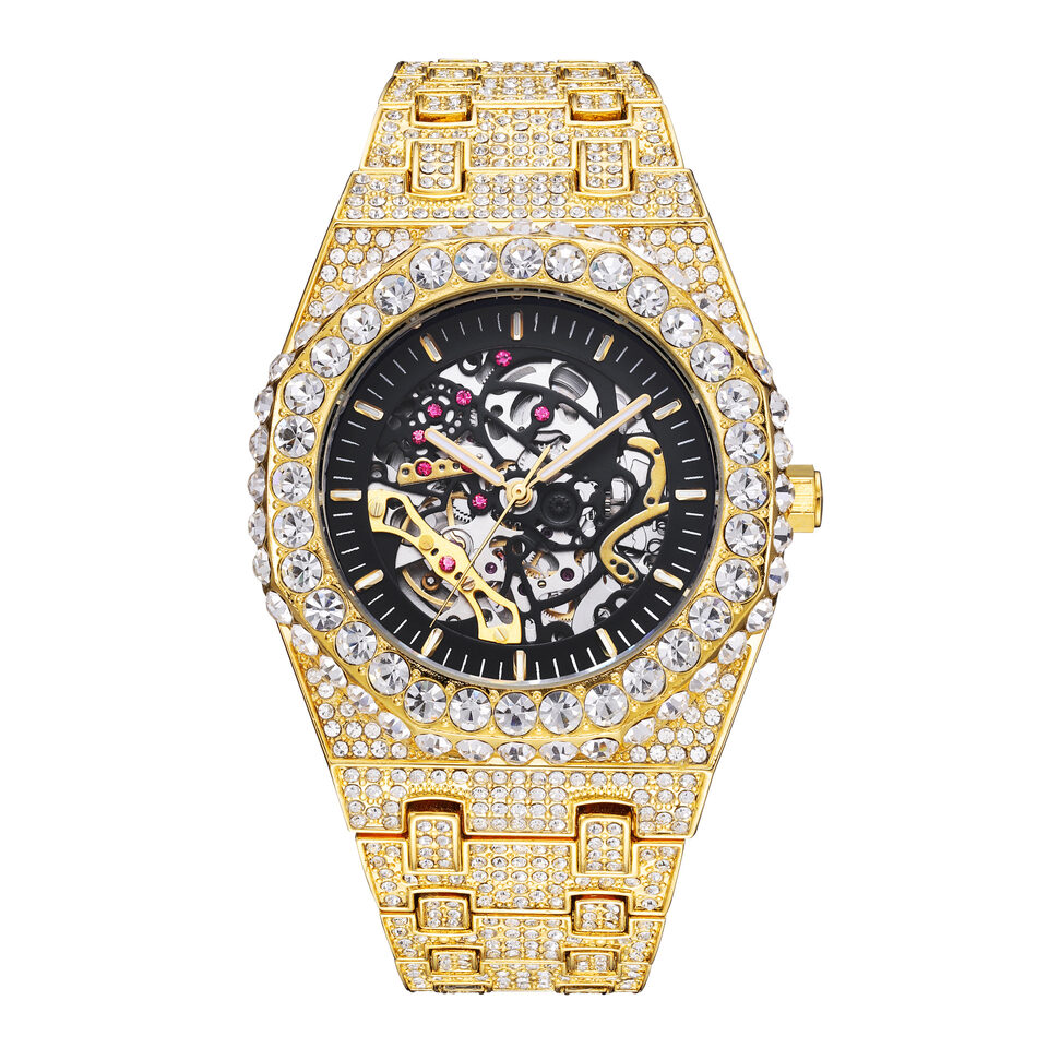 Full Diamond Hip Hop Party Automatic Hollowing Mechanical