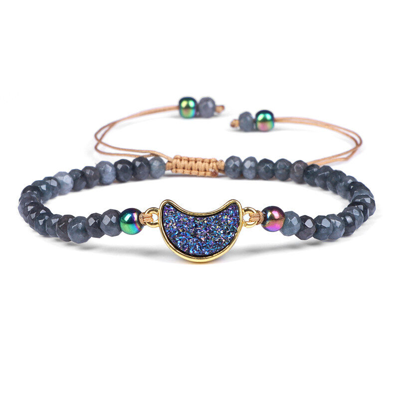 Natural Stone Woven Bracelet Mixed Shape Beads Quartz