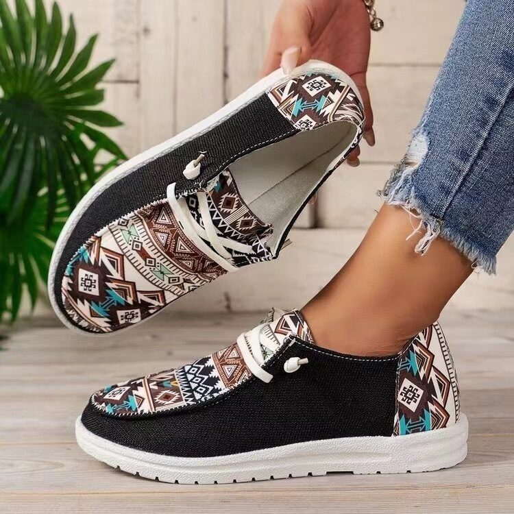 New Print Flats Shoes Summer Spring Casual Canvas
