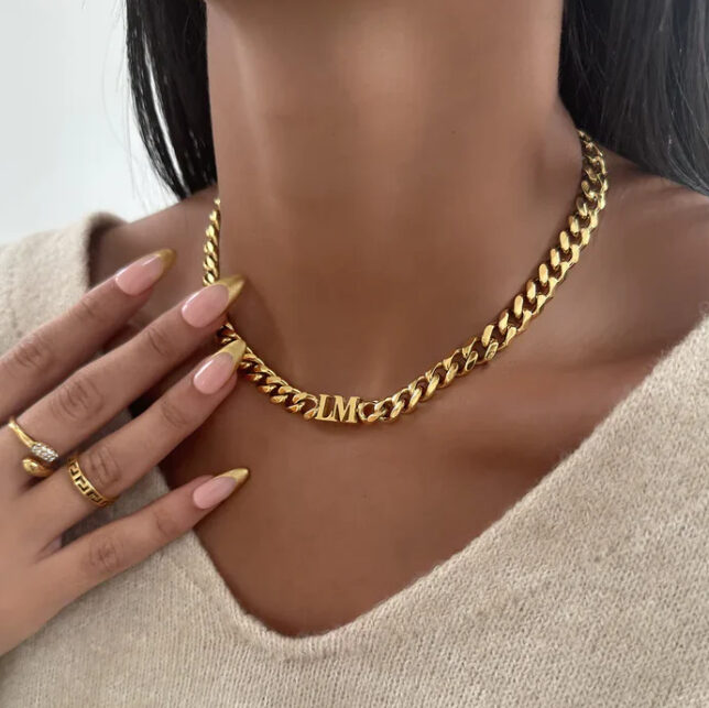 Creative Letter English Name Necklace Stainless Steel Choker