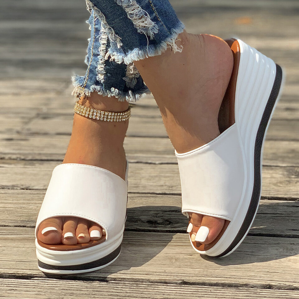 Fish Mouth Wedges Sandals Summer Fashion Hollow Design
