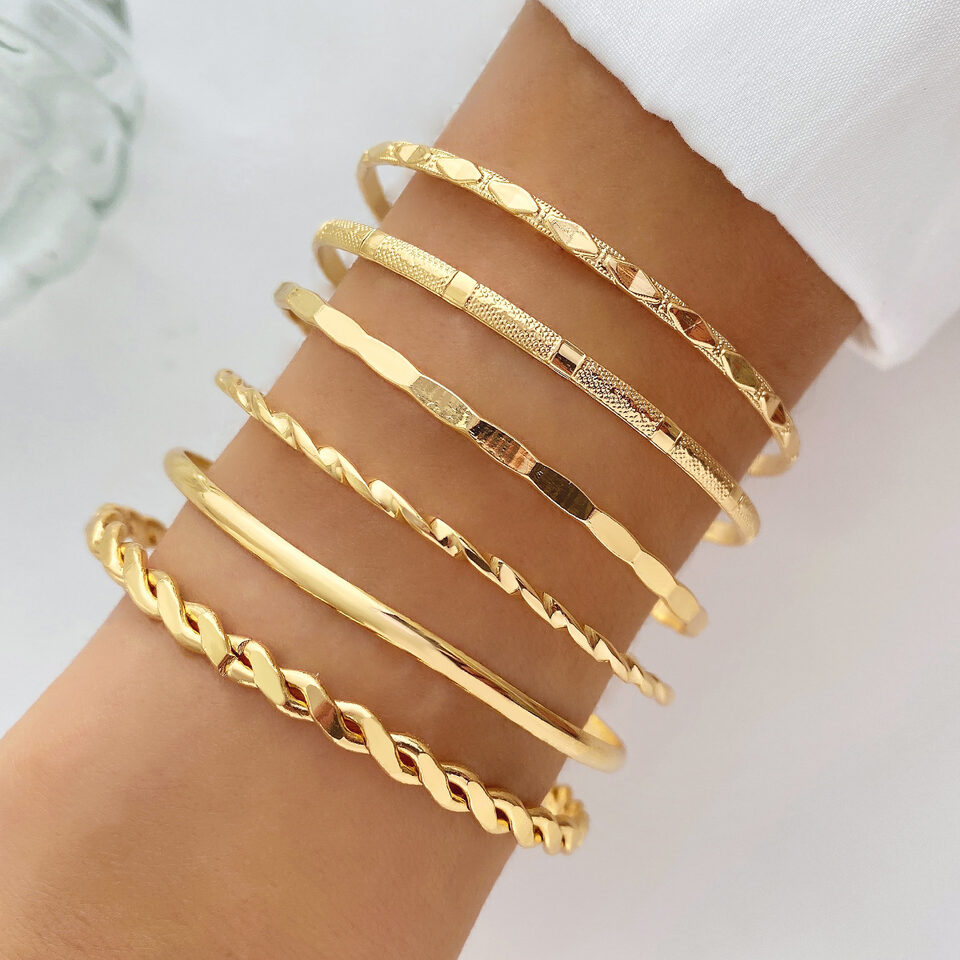 Bohemian Metal Chain Bracelet Set For Women Geometric