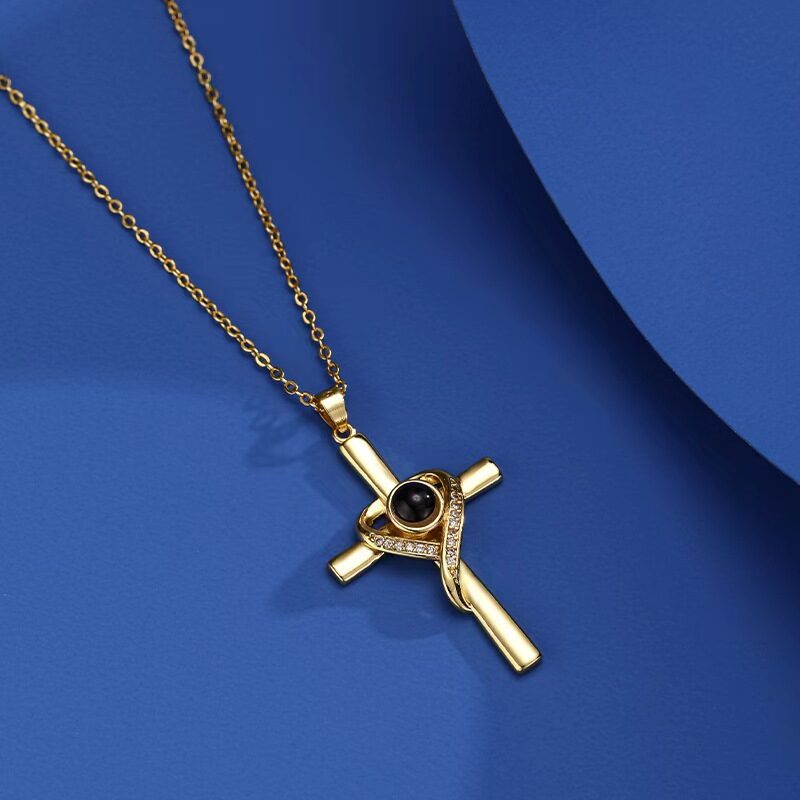Languages I Love You Projection Necklace Pendant Cross