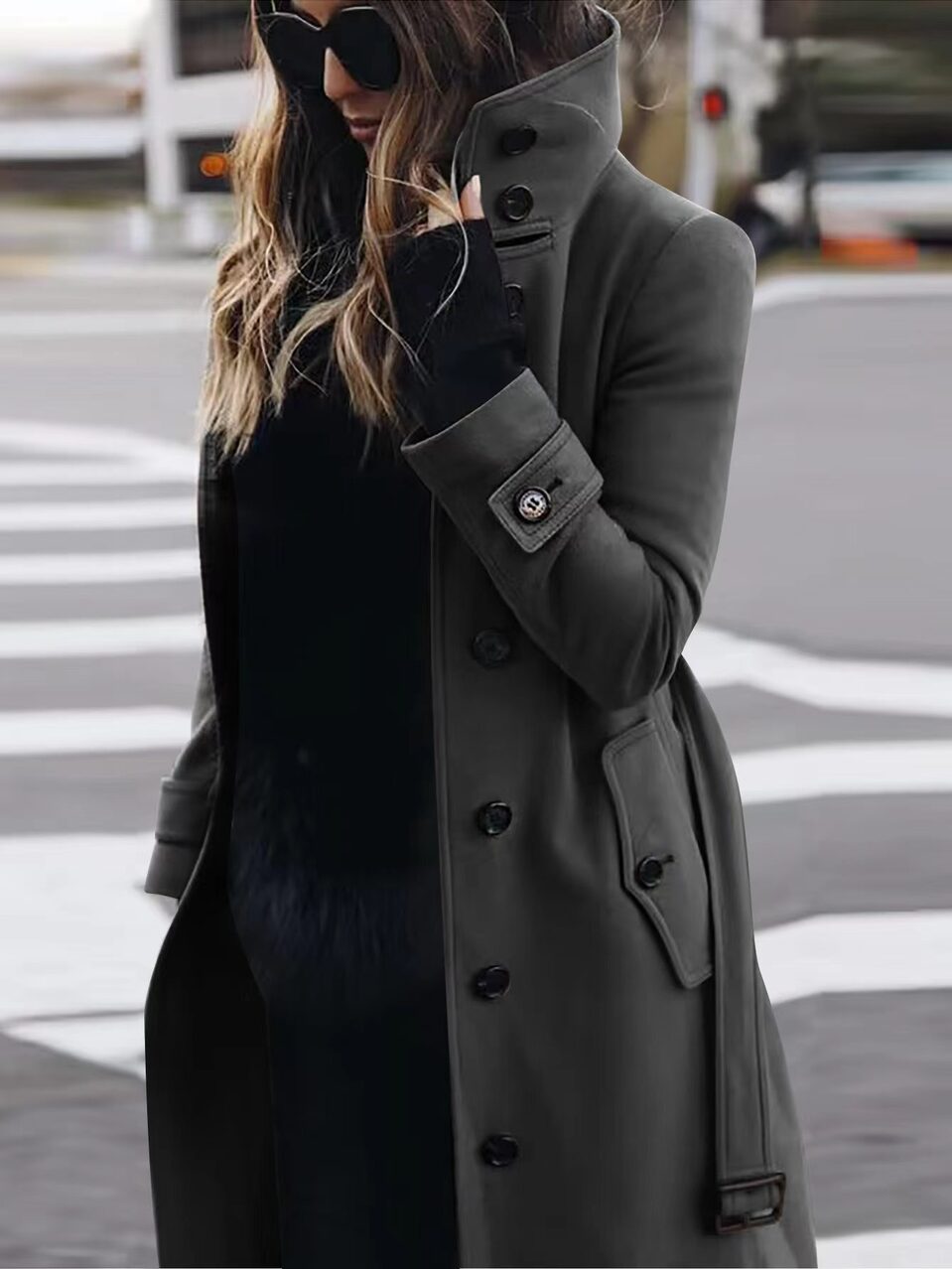 Autumn Winter New Woolen Coat Women's Slim Fit
