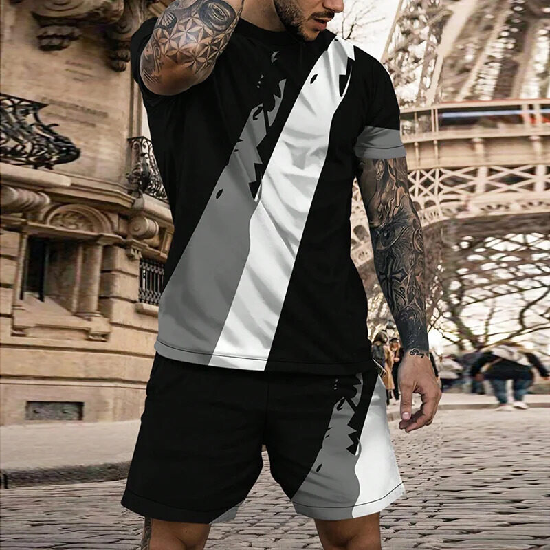 Short Sleeve Round Neck Pu Shuai Casual Multicolor